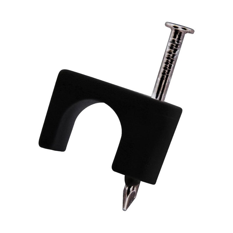 QualGear 6mm Cable Clips, Black, 100 Pack, CC2-B-100-P - Image 1